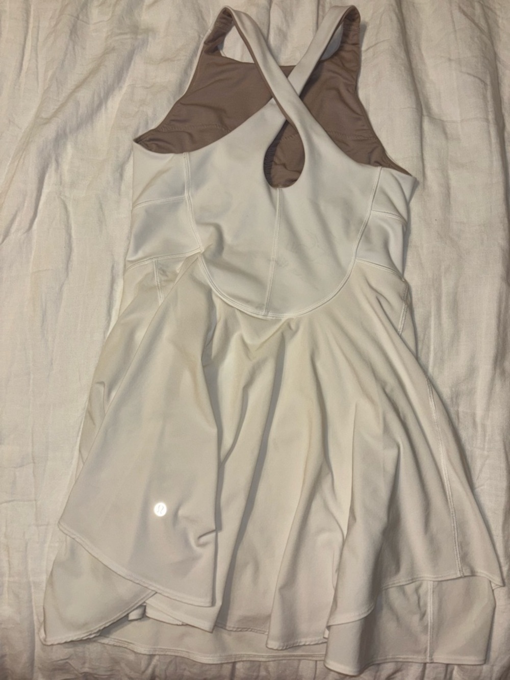 lululemon athletica White Dress with Nude Back Panel